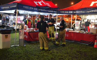 LOCAL CHARITY RAPID RELIEF TEAM FEEDS WEARY QUEENSLAND FIRIES AT HEMMANT FIRE