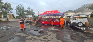 Brethren charity, RRT, serve refreshments and hot meals to SES